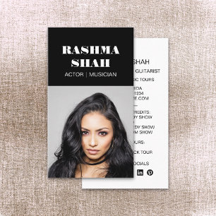 Carte De Visite Acteur Musicien Divertissement Photo professionnel