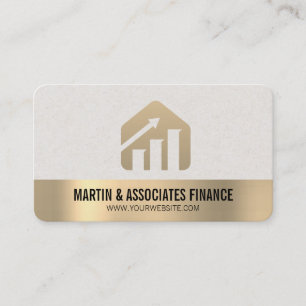 Carte De Visite Action   Finance   Bordure dorée   Courtier