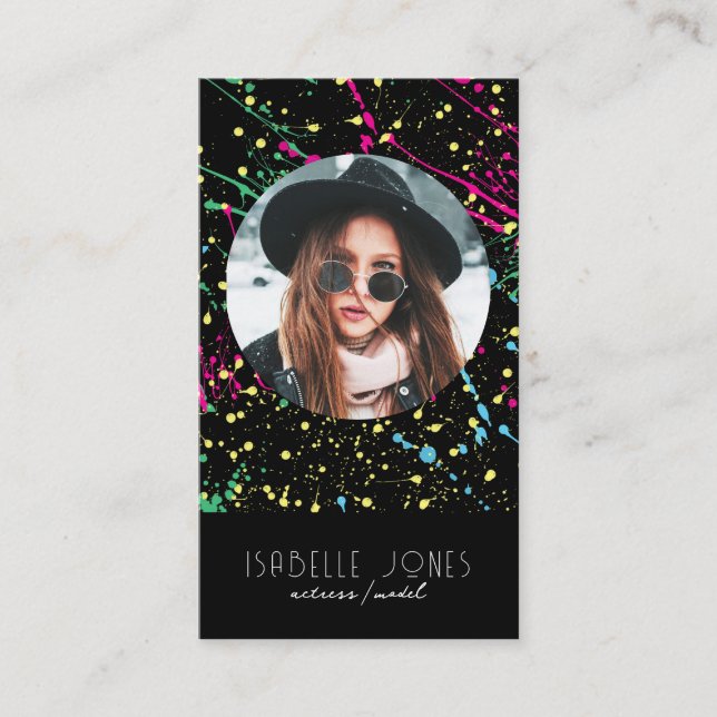 Carte De Visite Actor Model Singer DJ Photo QR code Social Media (Devant)