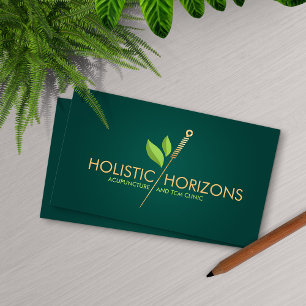 Carte De Visite Acupuncture Aiguille et feuille