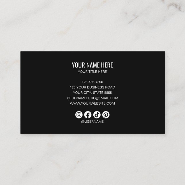 Carte De Visite Add your custom logo circle professional black (Devant)