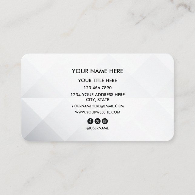 Carte De Visite Add your custom logo to professional business card (Dos)