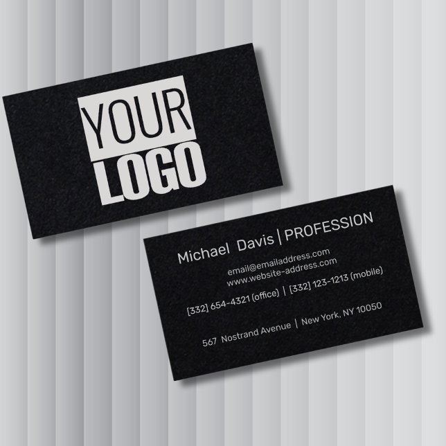 Carte De Visite  add your  logo -jet black  (Créateur téléchargé)