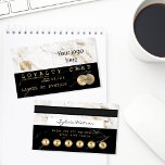 Carte De Visite add your logo LOYALTY Credit Card Styled Marble<br><div class="desc">Be a true Boss Lady with this black marble and gold texture credit card styled loyalty card and add your logo! Ideal for small business,  boutiques,  lashes,  beauty industry... .</div>