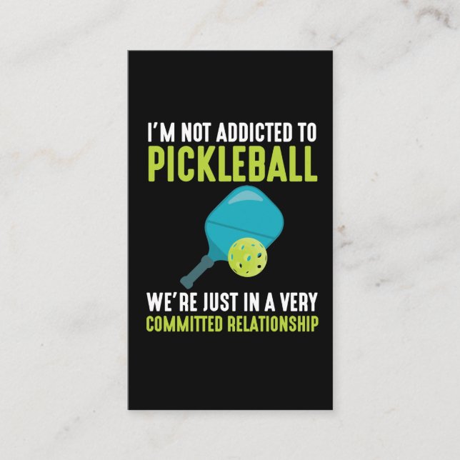 Carte De Visite Addicité Au Humour Sportif Du Joueur De Pickleball (Devant)