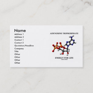 Carte De Visite Adénosine Triphosphate (ATP) Énergie Pour La Vie