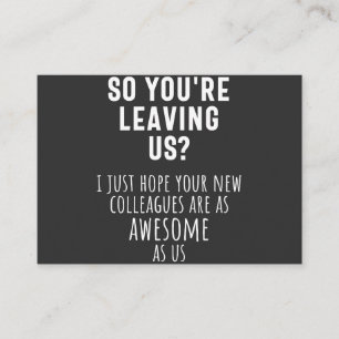 Carte De Visite adieu à un collègue, retraite, collègue, au revoir