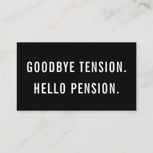 Carte De Visite Adieu Tension Bonjour Pension Funny Gag Retraite