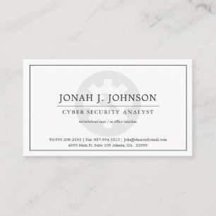 Carte De Visite Administrateur Réseau   Style Minimaliste NB