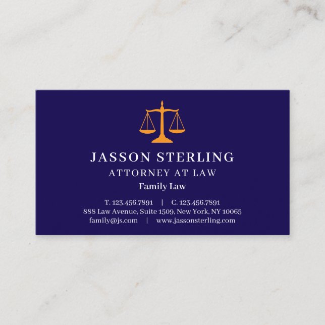 Carte De Visite Administratif Professionnel Avocat  (Devant)