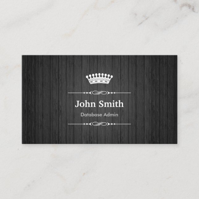 Carte De Visite Administration de la base de données Royal Black W (Devant)