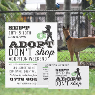Carte De Visite Adopt Don't Shop, Pet Adoption Evénement Publicité