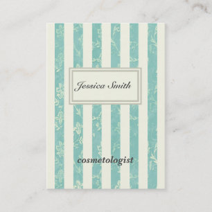 Carte De Visite Adorable élégant chic rayures florales vintages