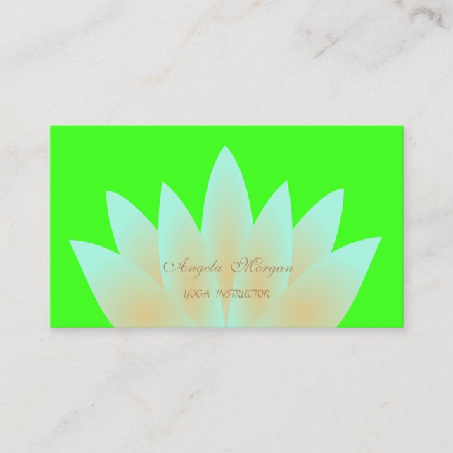 Carte De Visite Adorable Élégant Lotus Flower Neon Green (Devant)
