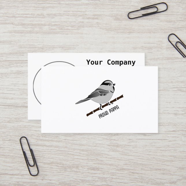 Carte De Visite Adorable Mountain Chickadee Bird Illustrated (Devant/Arrière en situation)