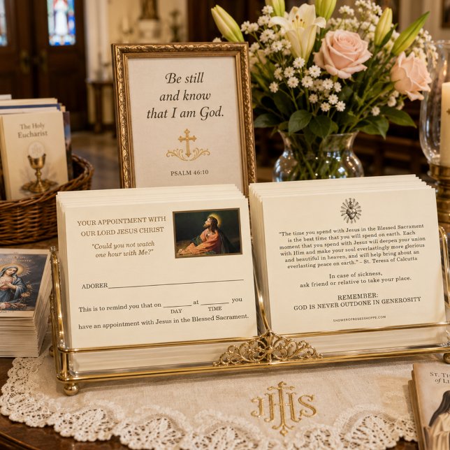 Carte De Visite Adoration eucharistique catholique Rendez-vous ave (Créateur téléchargé)