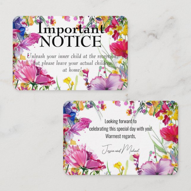 Carte De Visite Adults only🌻💗🌹 Meadow Blooms Collection  card (Devant / Derrière)