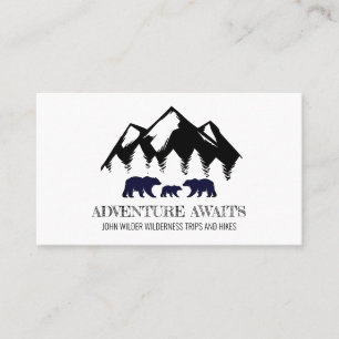 Carte De Visite Adventure Await Rustic Bears Wilderness Guide