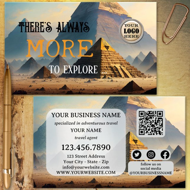 Carte De Visite Adventure Travel Agency QR Code (Adventure travel agency business card)
