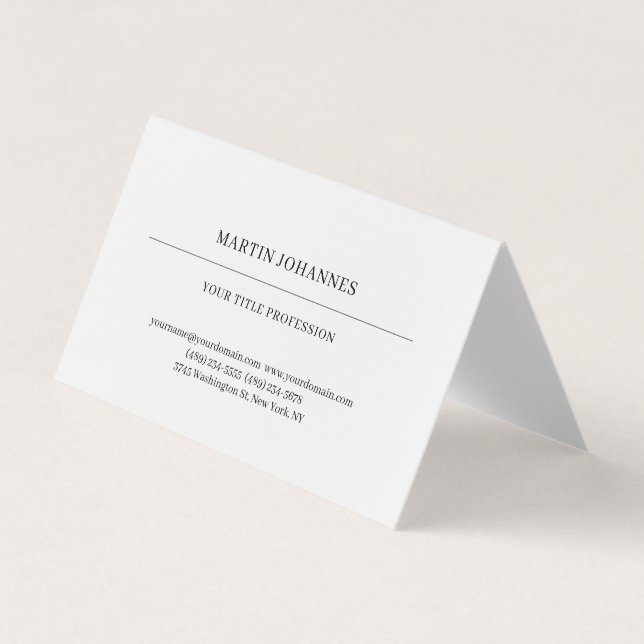 Carte De Visite Aesthetic simple professionnel noir et blanc moder (Devant)