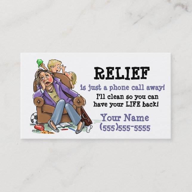 Carte De Visite Affaires card_2 de nettoyage de Chambre (Devant)