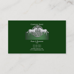 Carte De Visite Affaires de cheval lançant le celtic blanc vert