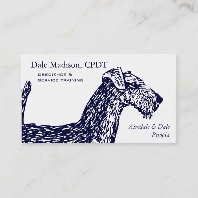 Carte De Visite Affaires de chien d'Airedale (Devant)