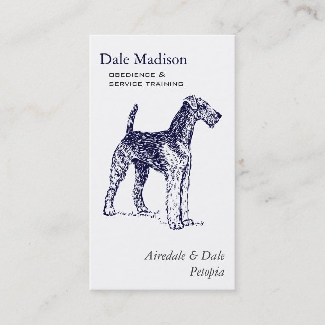 Carte De Visite Affaires de chien d'Airedale (Devant)