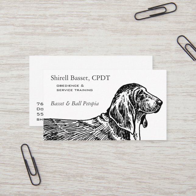 Carte De Visite Affaires de chien de Basset Hound (Devant/Arrière en situation)