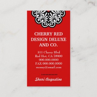 CARTE DE VISITE AFFAIRES DE LUXE DE ROUGE DE CERISE DU GAGNANT