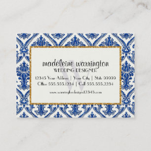 Carte De Visite Affaires florales de motif de damassé de parties