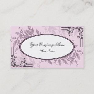 Carte De Visite Affaires florales pourpres roses vintages