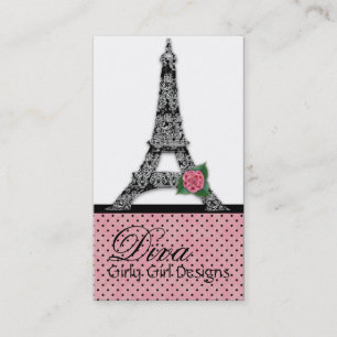 Carte De Visite Affaires Girly Card2 de diva de fille de Tour