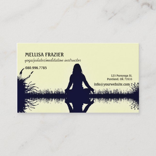 Carte De Visite Affaires/instructeur de méditation de Pilates de (Devant)
