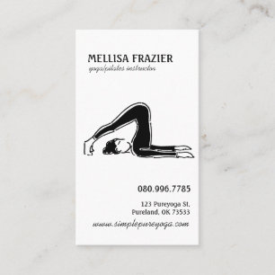 Carte De Visite Affaires/instructeur de Pilates de yoga