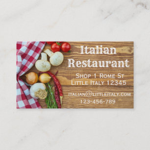 Carte De Visite Affaires italiennes de restaurant ou de