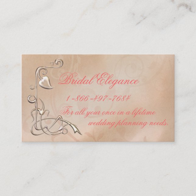 Carte De Visite Affaires nuptiales d'élégance (Devant)