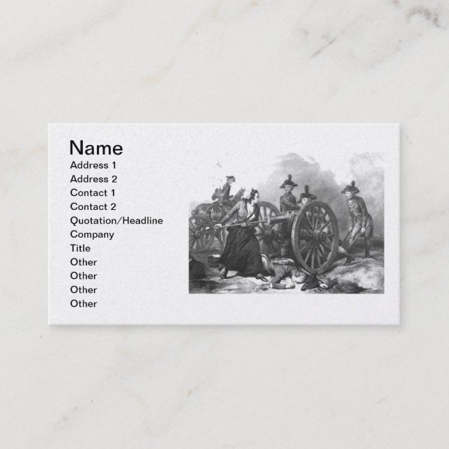 Carte De Visite Affaires révolutionnaires Ca de canon de broc (Devant)