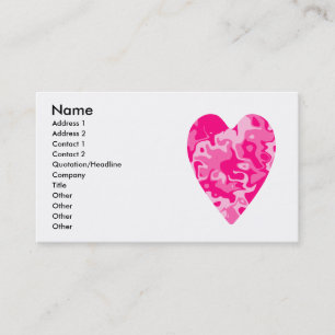 Carte De Visite Affaires roses Girly ou télécartes de coeur