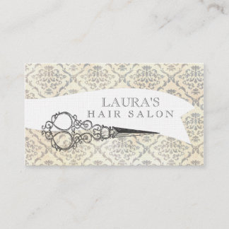 Carte De Visite Affaires vintages de salon de coiffure de ciseaux