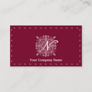 Carte De Visite Affaires vintages rouges de monogramme de