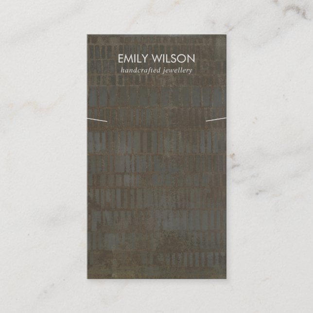 CARTE DE VISITE AFFICHAGE DE BRACELET DE COULEURS RUSTIQUES BRONZE (Devant)