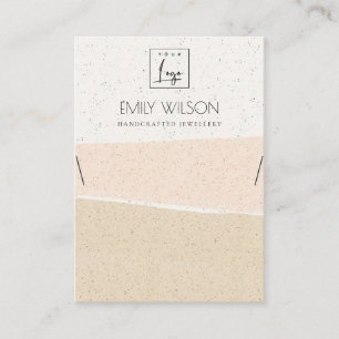 CARTE DE VISITE AFFICHAGE DE COLLIER EN CÉRAMIQUE VAGUES BLUSH ABS