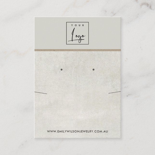 CARTE DE VISITE AFFICHAGE DE L'ÉCRAN DE REPOS EN BÉTON GRIS BLANC (Devant)