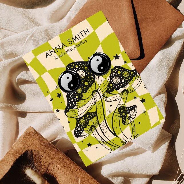 Carte De Visite Affichage d'oreille rétro trippy pour champignon v (Créateur téléchargé)