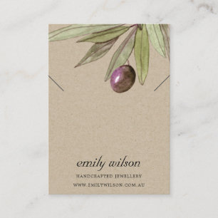 CARTE DE VISITE AFFICHAGE DU BRACELET DE LA FAUNE OLIVE DE KRAFT