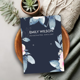 CARTE DE VISITE AFFICHAGE FLEURIE FLEURIE BLEUE MOUILLÉE MARINE LO