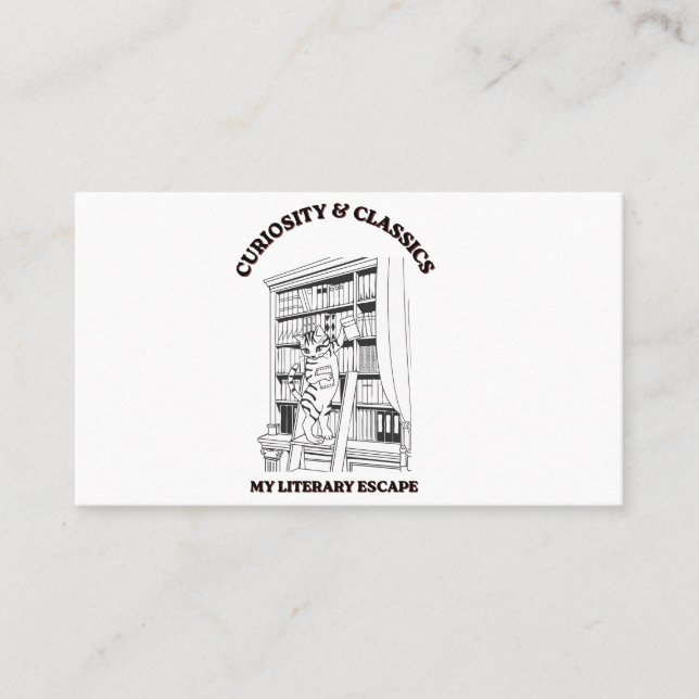 Carte De Visite Affiche d'art esthétique de bibliothécaire félin (Devant)