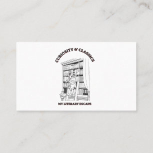 Carte De Visite Affiche d'art esthétique de bibliothécaire félin