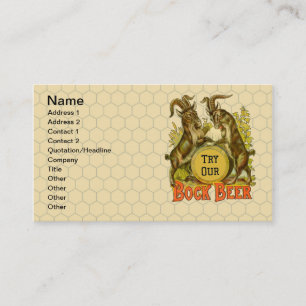 Carte De Visite Affiche de bière Bock vintage : Antique Goat Saloo